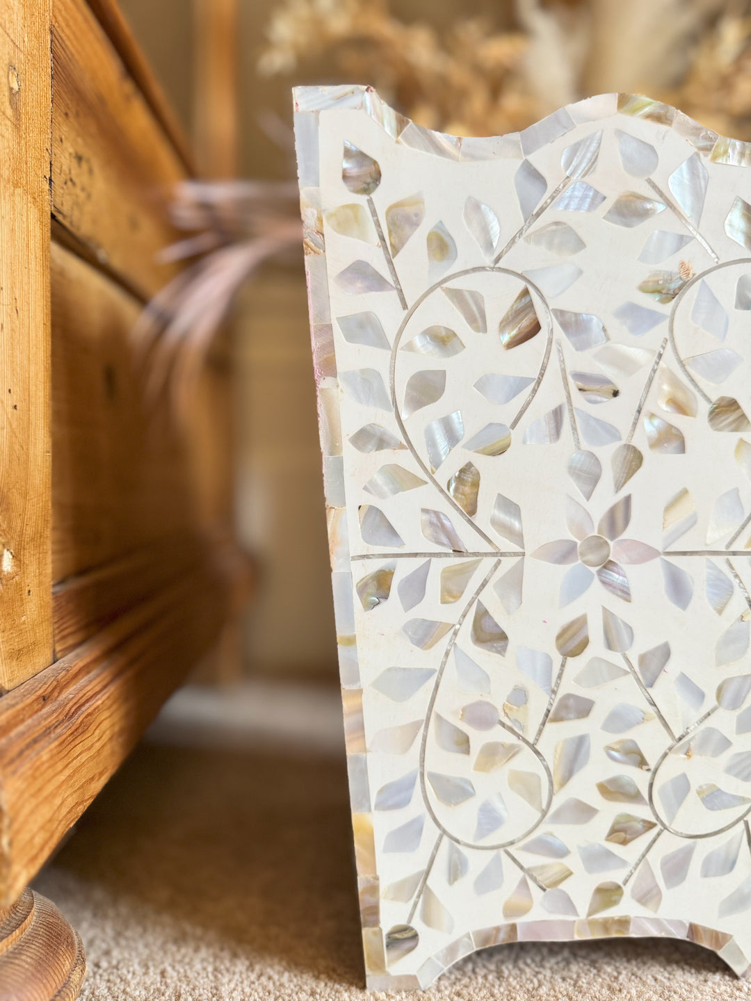 Mother of Pearl Waste Paper Bin | Sandy Shores