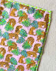 Block Print Blanket | Pink Palms