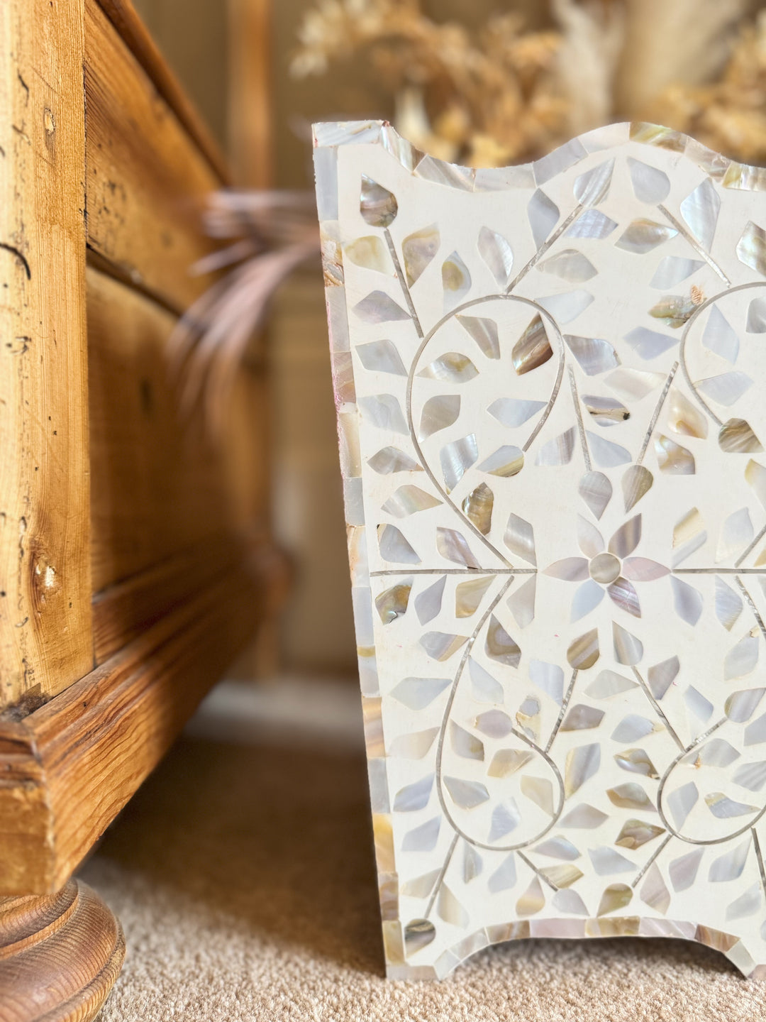 Mother of Pearl Waste Paper Bin | Sandy Shores