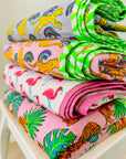 Block Print Blanket | Pink Palms