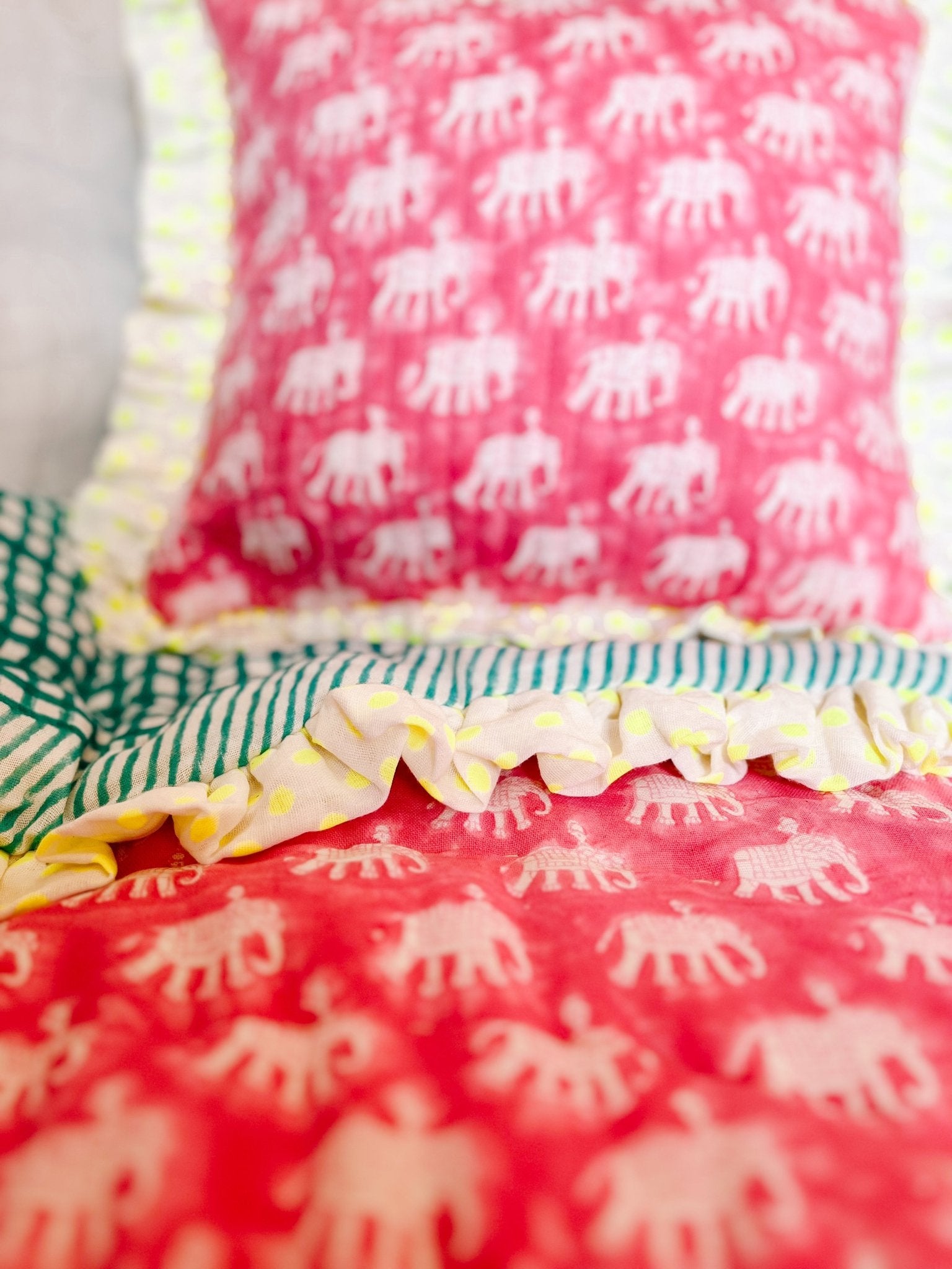 Baby Estha | Pink Ruffle Cushion - Bombaby