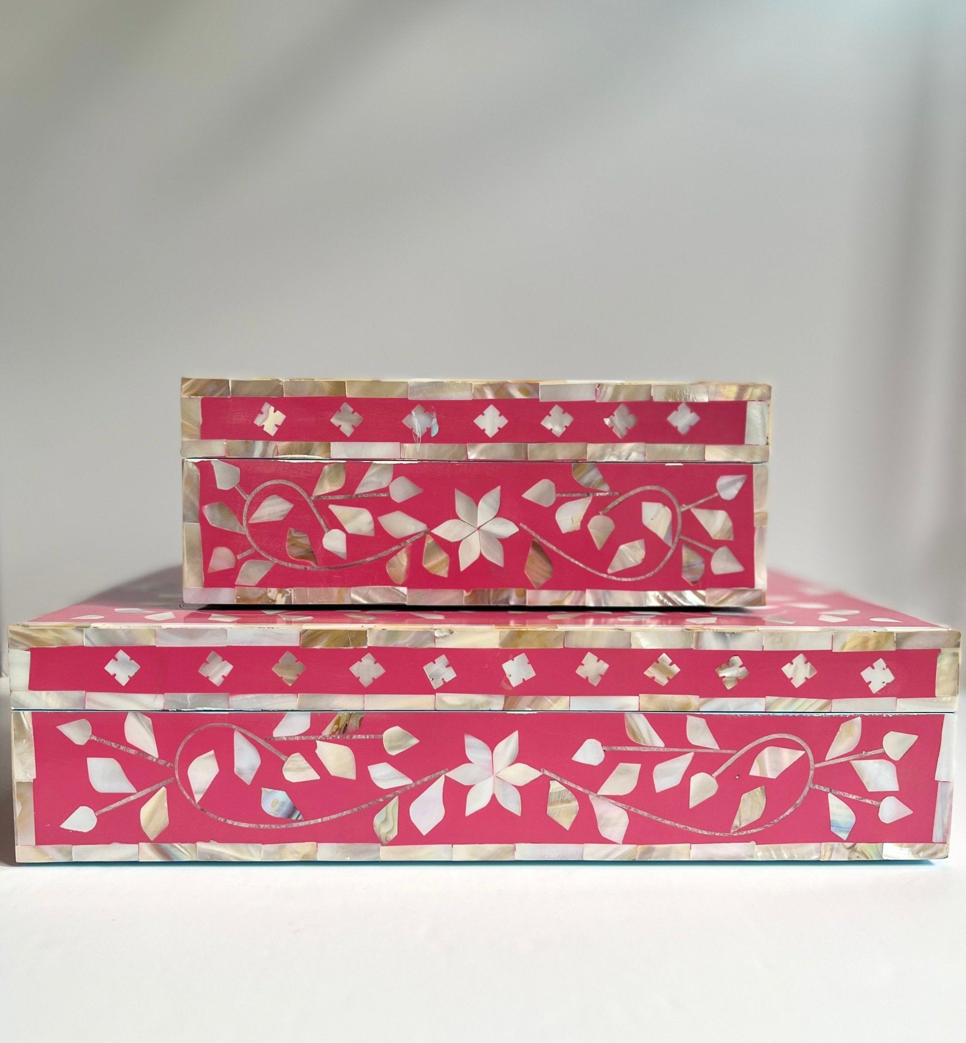 Barbie Pink | Large Mother of Pearl Jewellery Box - Bombaby