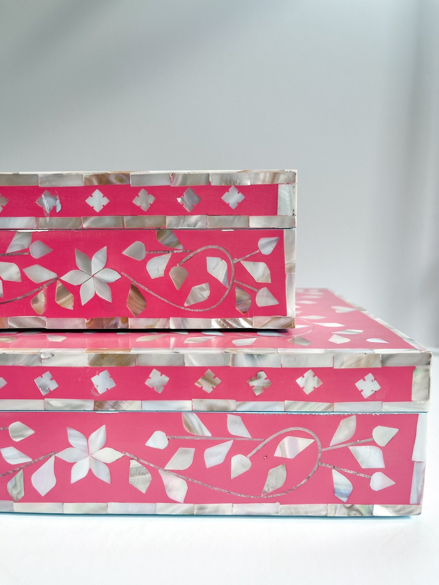 Barbie Pink | Large Mother of Pearl Jewellery Box - Bombaby