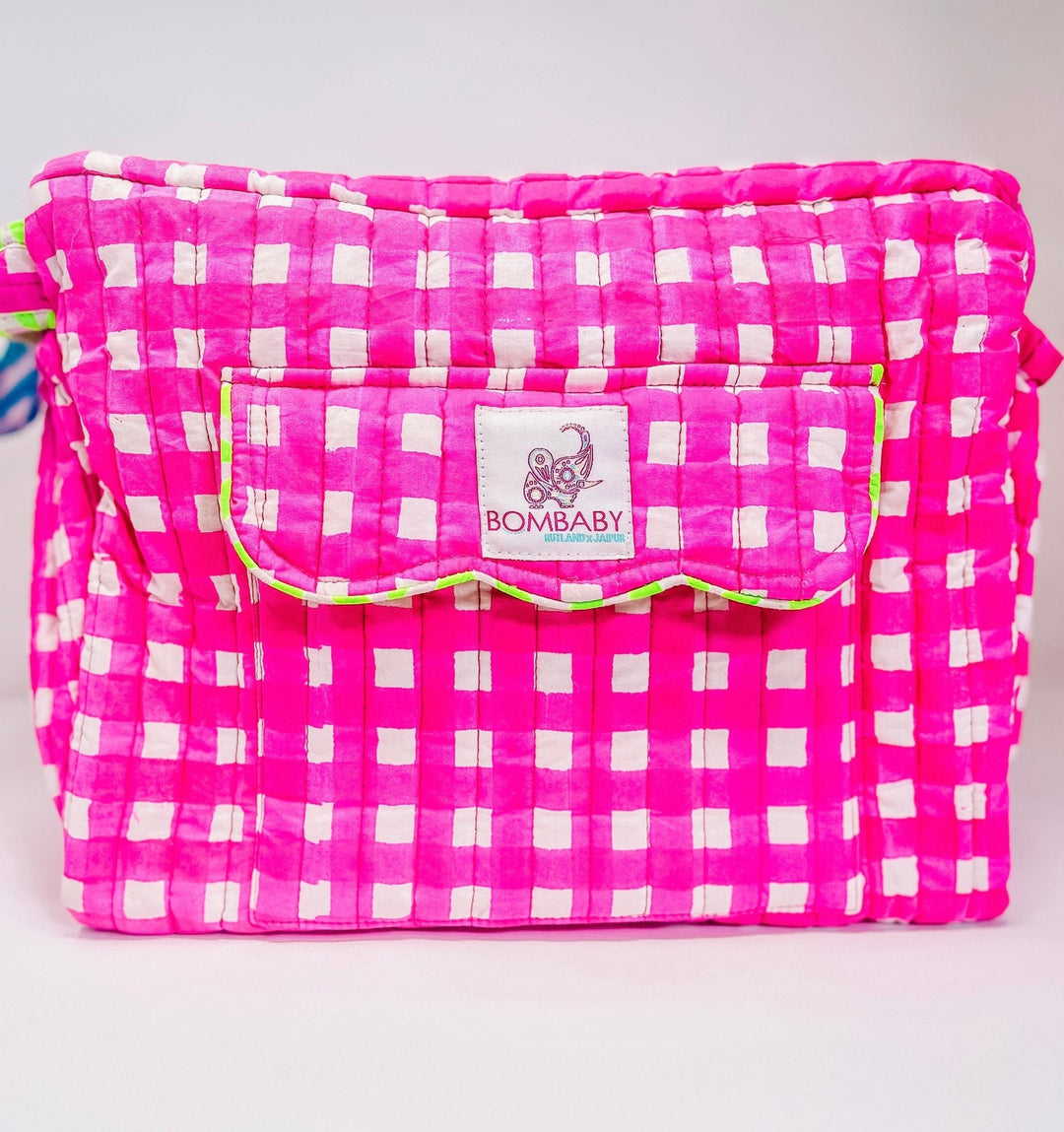 Bestie Bag | Neon Pink Check SECONDS - Bombaby