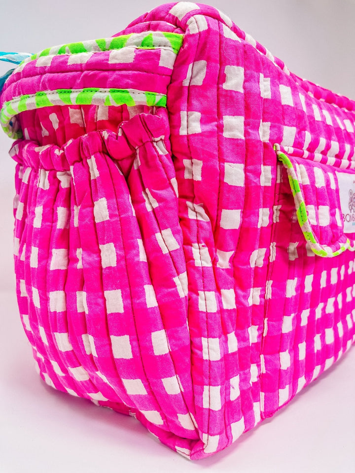 Bestie Bag | Neon Pink Check SECONDS - Bombaby