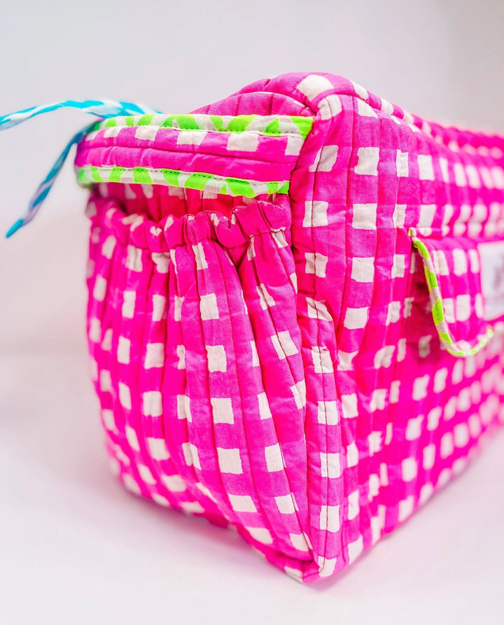 Bestie Bag | Neon Pink Check SECONDS - Bombaby