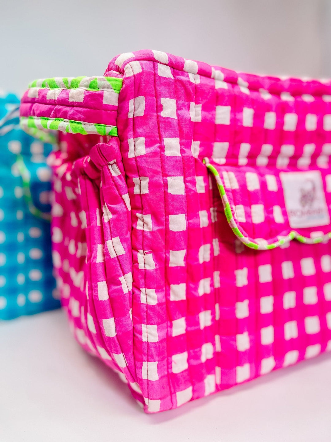 Bestie Bag | Neon Pink Check SECONDS - Bombaby