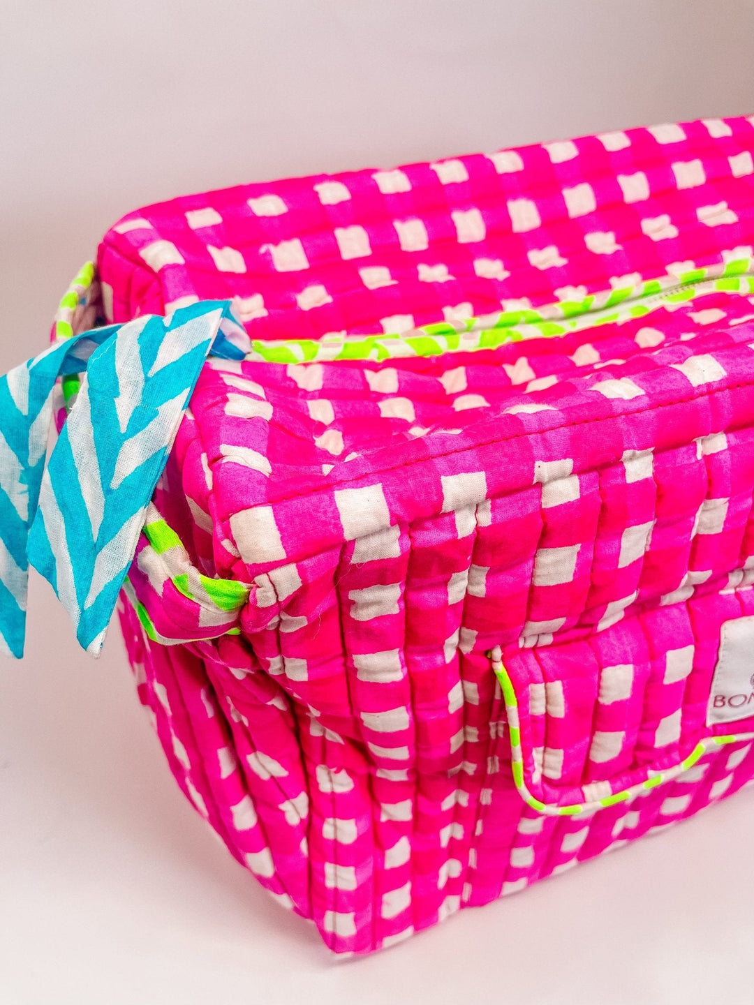 Bestie Bag | Neon Pink Check SECONDS - Bombaby