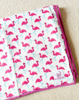 Block Print Blanket | Pink Flamingo - Bombaby