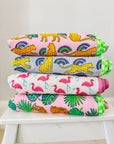 Block Print Blanket | Pink Flamingo - Bombaby