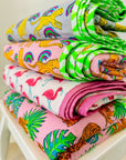 Block Print Blanket | Pink Flamingo - Bombaby