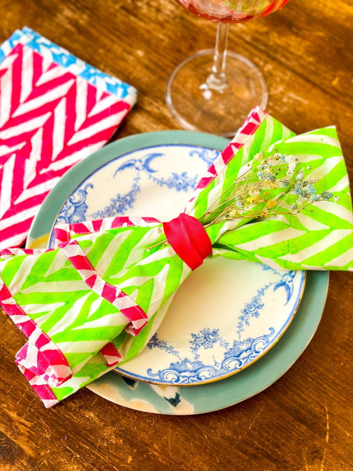 Block Print Napkins | Neon Brights - Bombaby