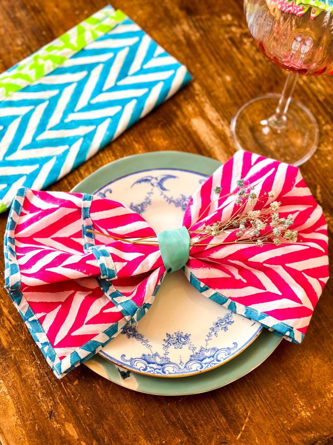 Block Print Napkins | Neon Brights - Bombaby