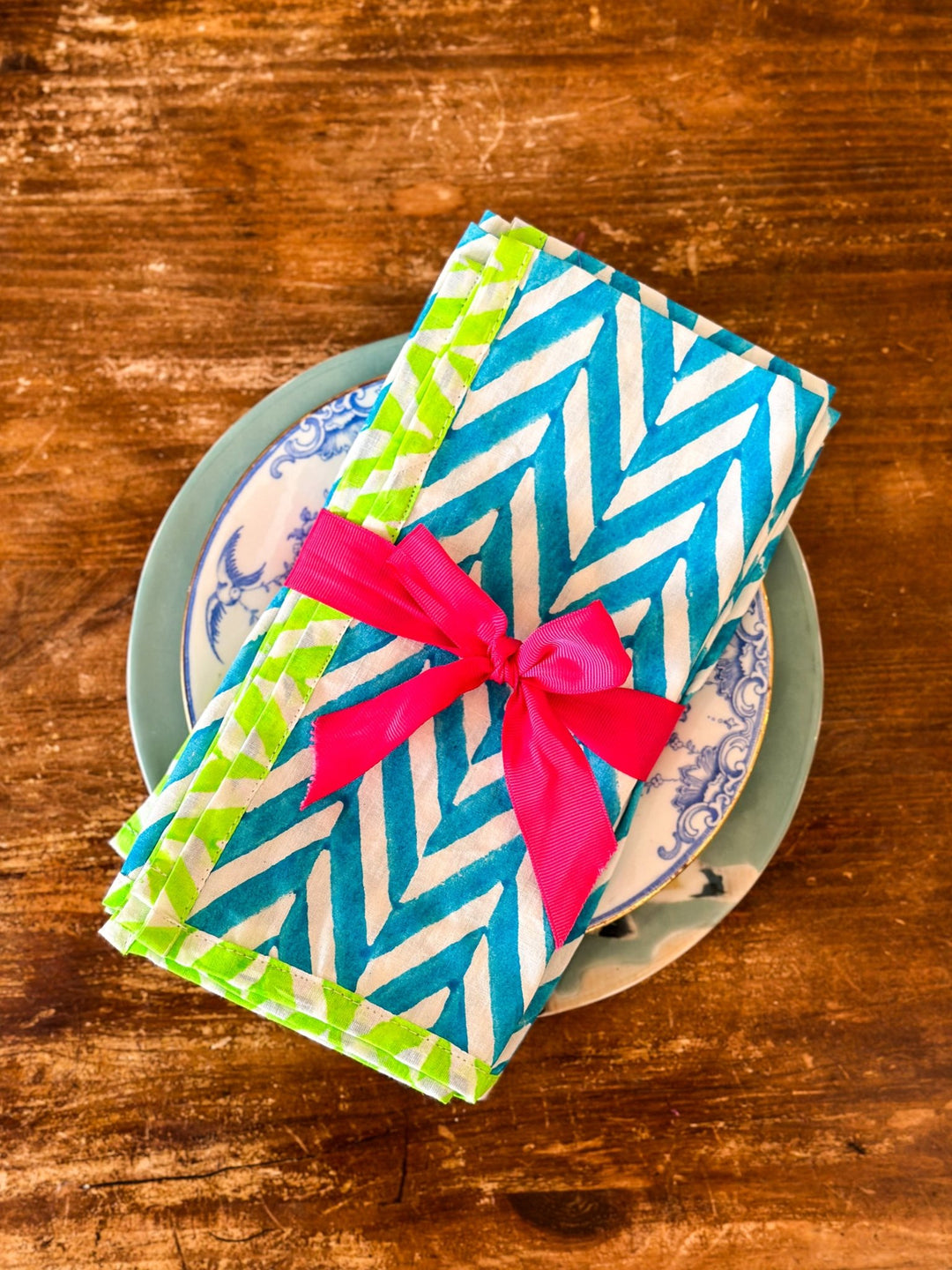 Block Print Napkins | Neon Brights - Bombaby