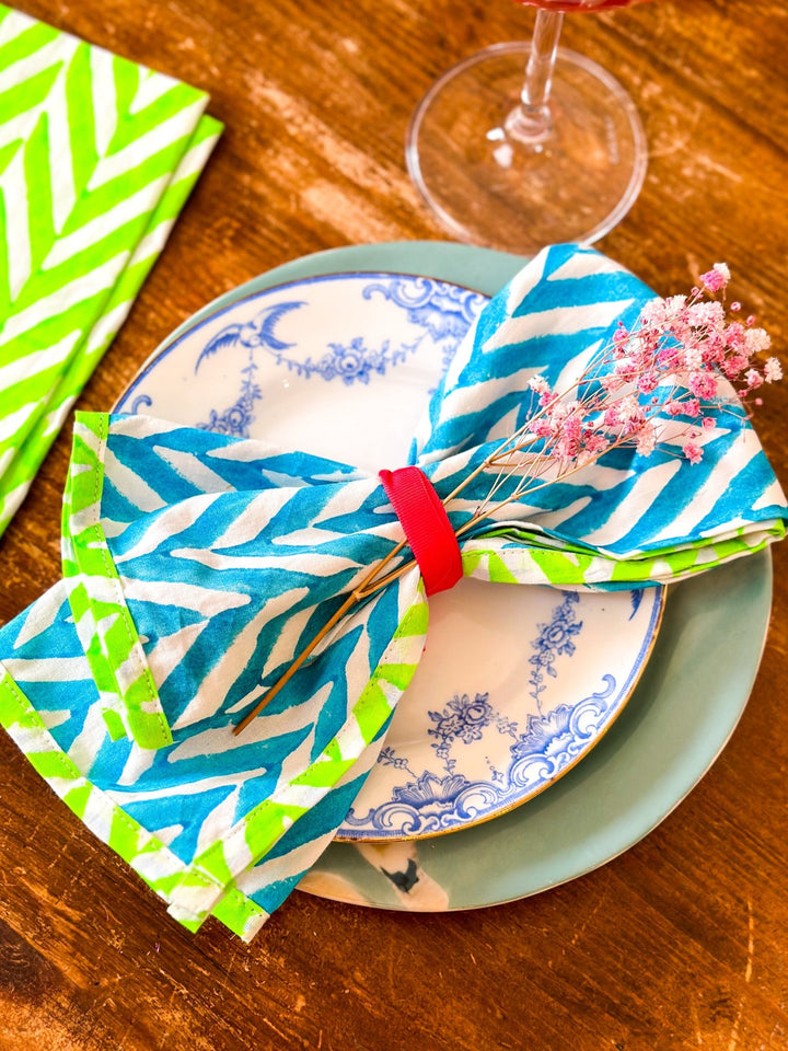 Block Print Napkins | Neon Brights - Bombaby