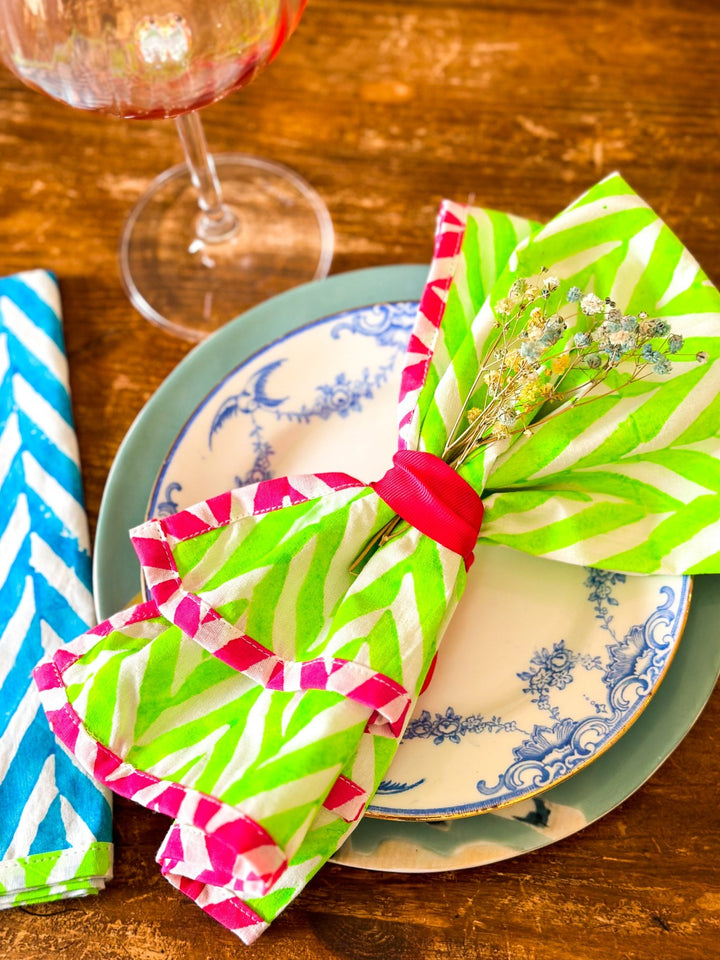 Block Print Napkins | Neon Brights - Bombaby