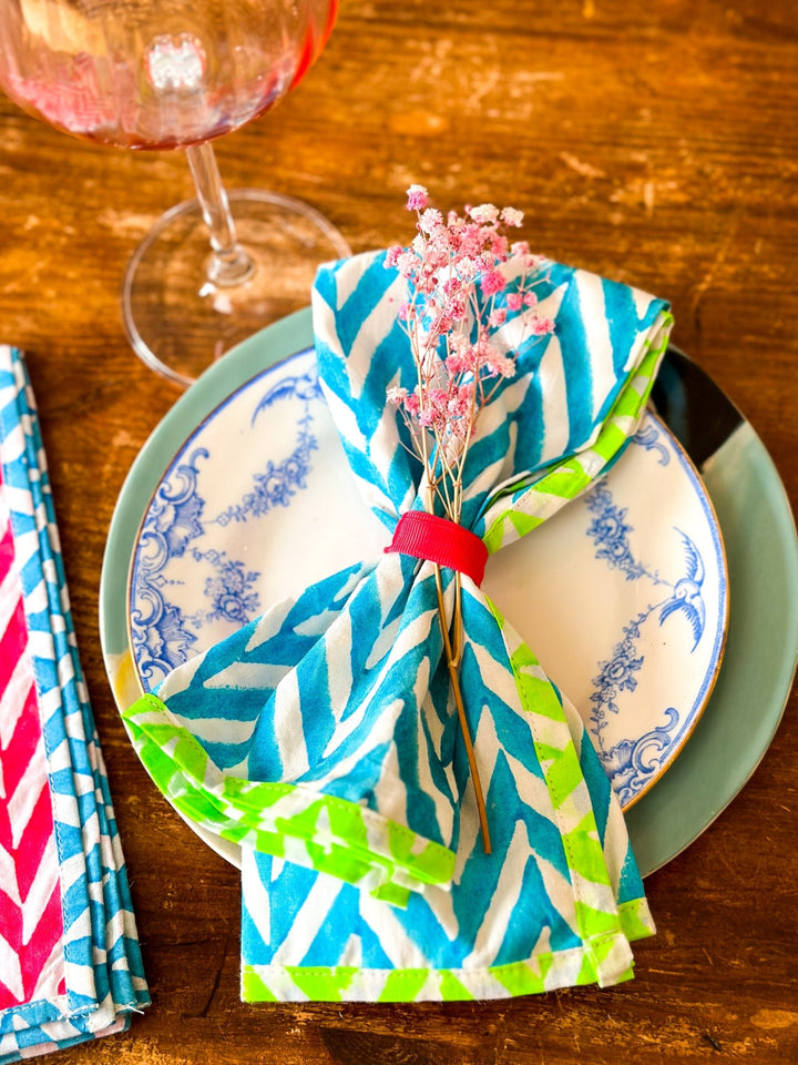 Block Print Napkins | Neon Brights - Bombaby