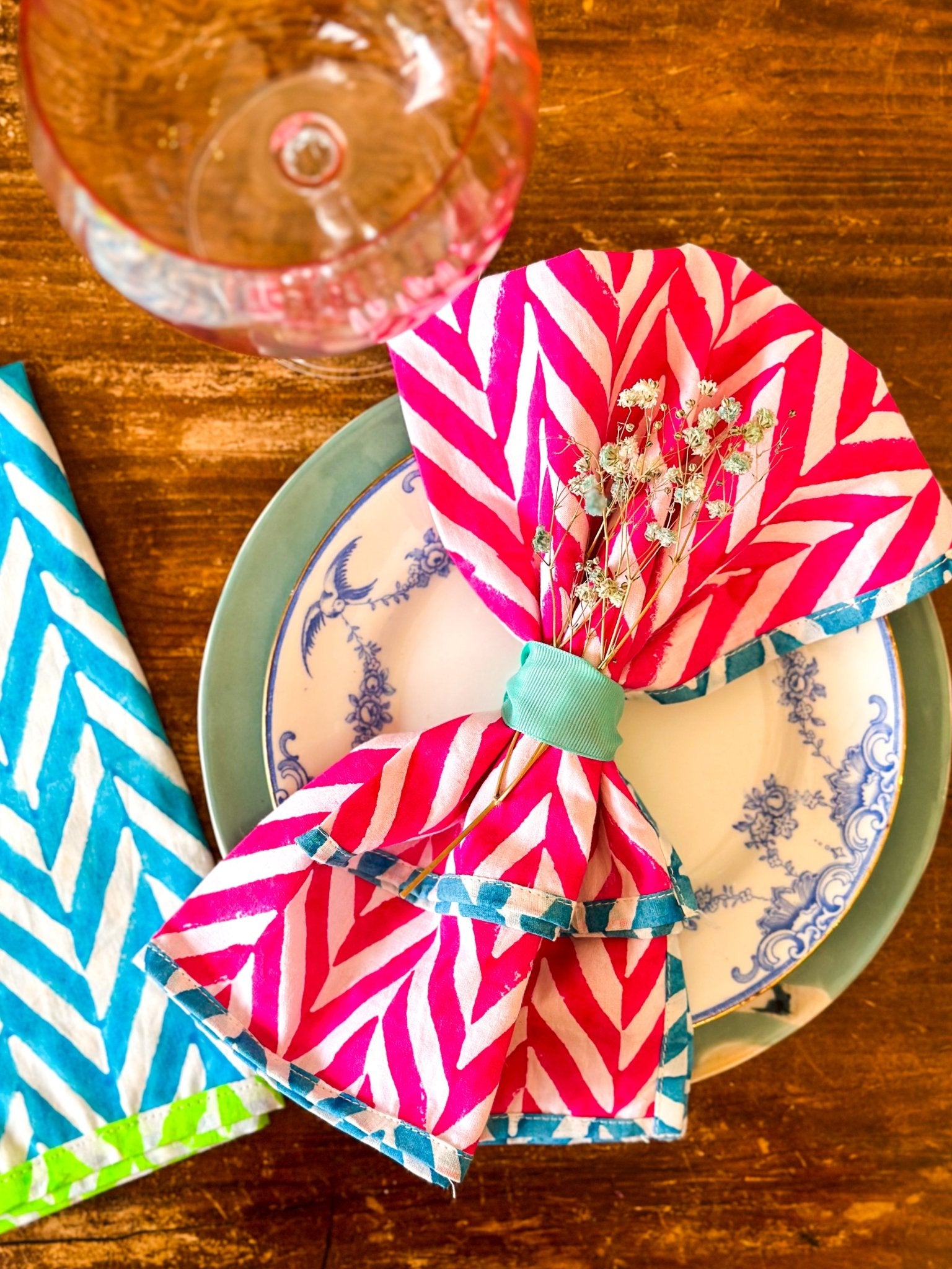 Block Print Napkins | Neon Brights - Bombaby