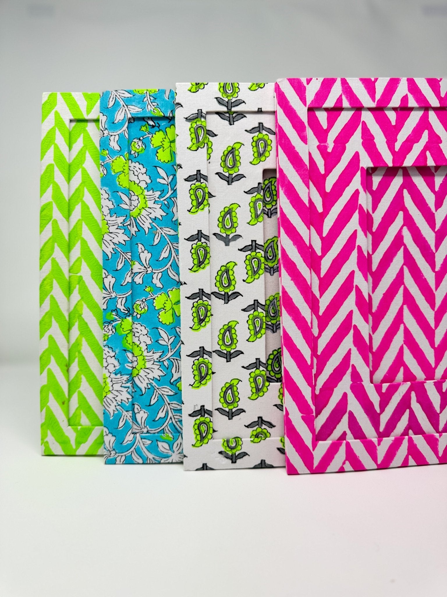 Block Print Picture Frame | Neon Green - Bombaby