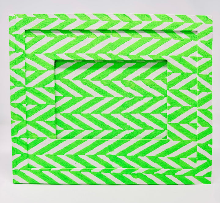 Block Print Picture Frame | Neon Green - Bombaby