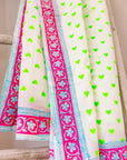 Block Print Scarf XL | Neon Hearts - Bombaby