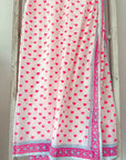 Block Print Scarf XL | Neon Pink Hearts - Bombaby