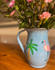 Blue Enamel Jug | Flamingo Palms - Bombaby