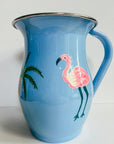 Blue Enamel Jug | Flamingo Palms - Bombaby