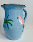 Blue Enamel Jug | Flamingo Palms - Bombaby