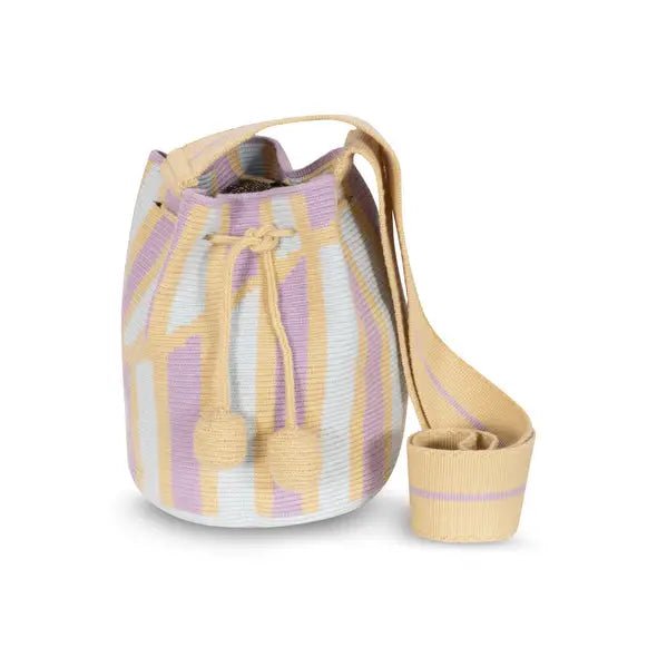 Blueberry Swirl | Wayuu Crossbody Bucket Bag - Bombaby