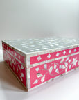 Dove Grey & Pink | Large Mother of Pearl Jewellery Box - Bombaby