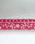 Dove Grey & Pink | Large Mother of Pearl Jewellery Box - Bombaby