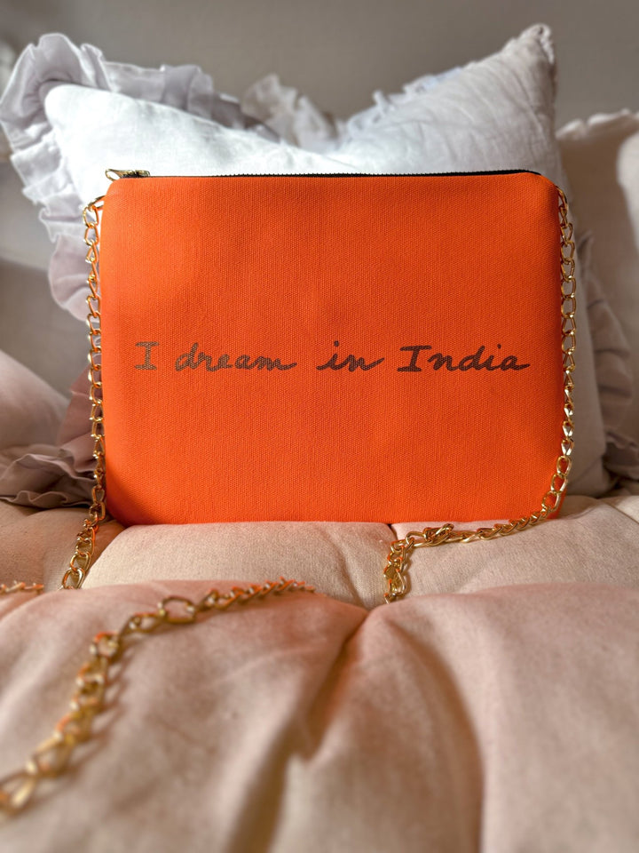 Embroidered Elephant Pochette | Orange Lolly - Bombaby