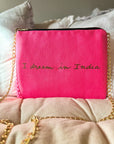 Embroidered Monkey Pochette | Candy Pink - Bombaby