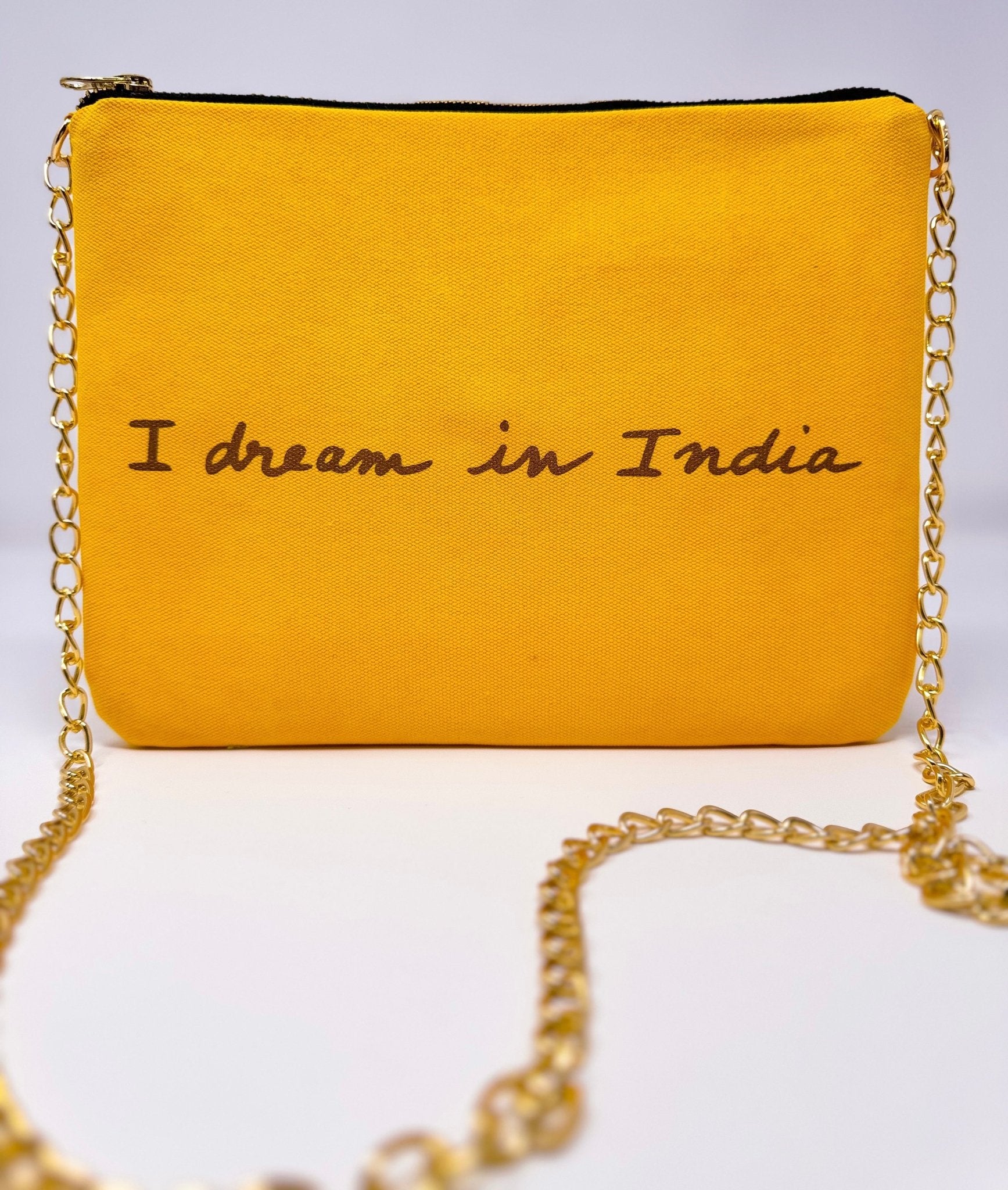 Embroidered Monkey Pochette | Turmeric Yellow - Bombaby