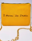 Embroidered Monkey Pochette | Turmeric Yellow - Bombaby