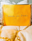 Embroidered Monkey Pochette | Turmeric Yellow - Bombaby