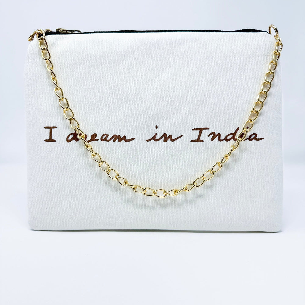 Embroidered Parrot Pochette | Cream - Bombaby