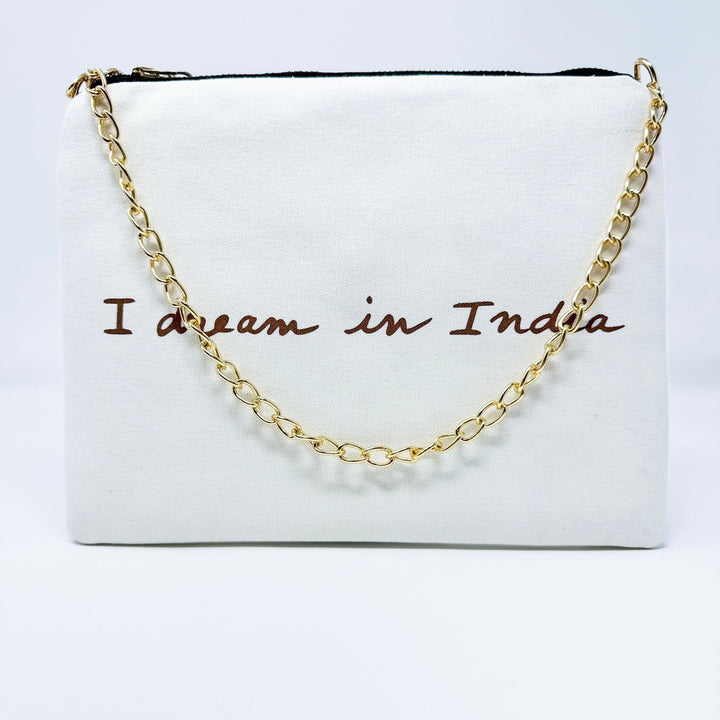 Embroidered Parrot Pochette | Cream - Bombaby