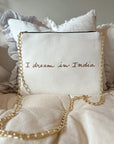 Embroidered Parrot Pochette | Cream - Bombaby