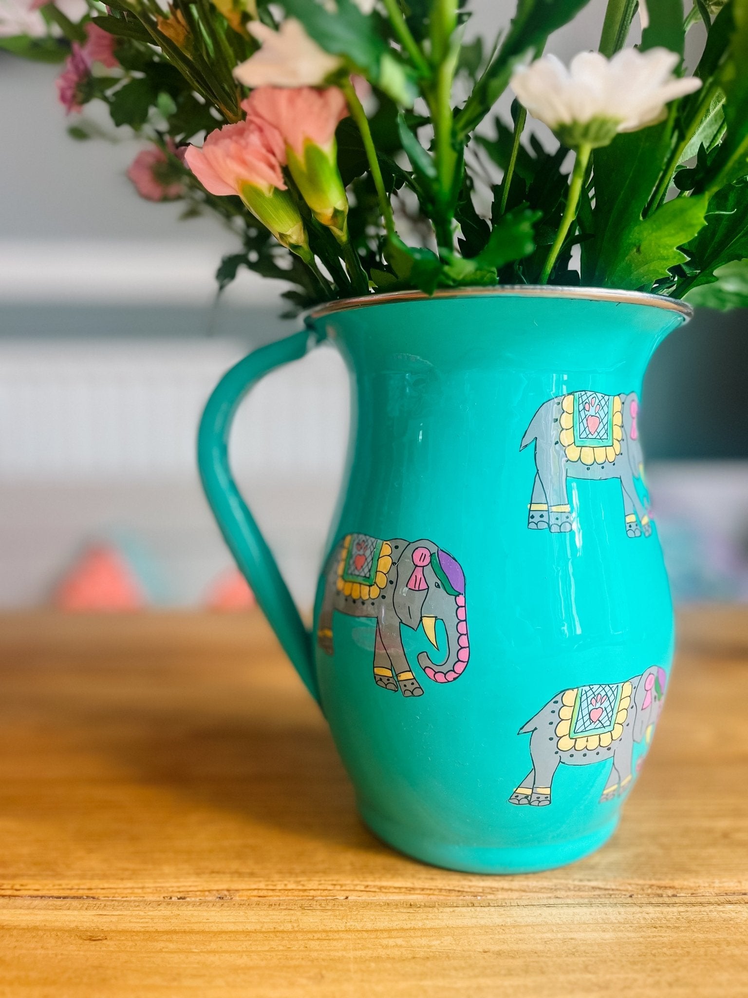 Green Enamel Jug | Indian Elephant - Bombaby