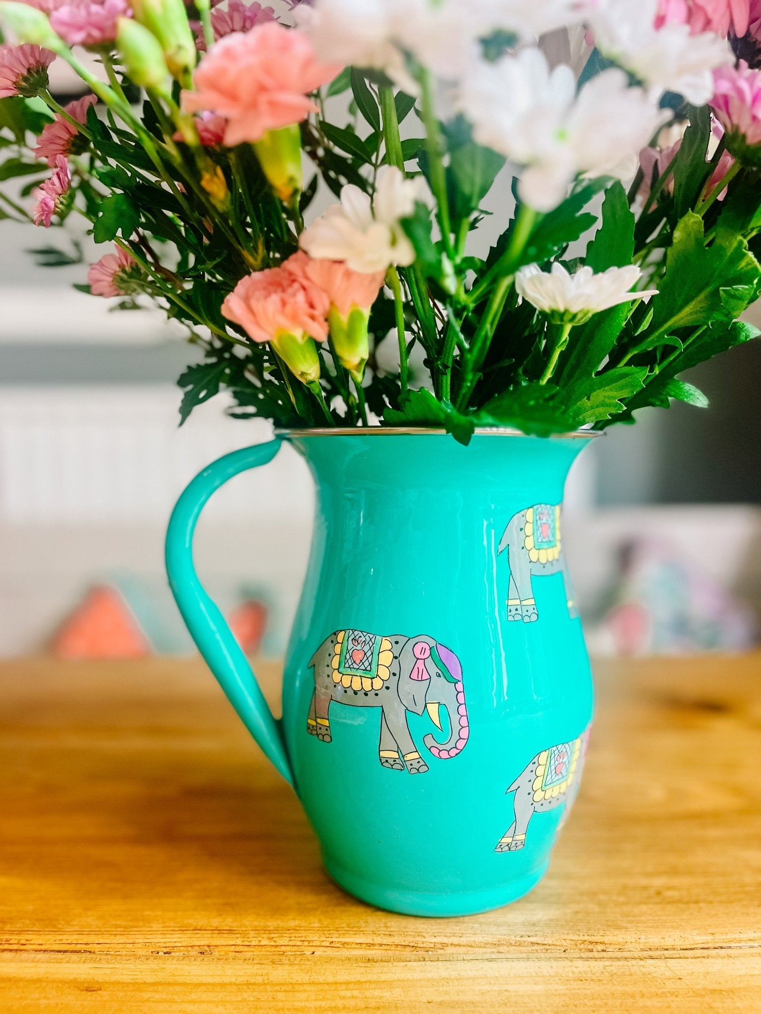 Green Enamel Jug | Indian Elephant - Bombaby