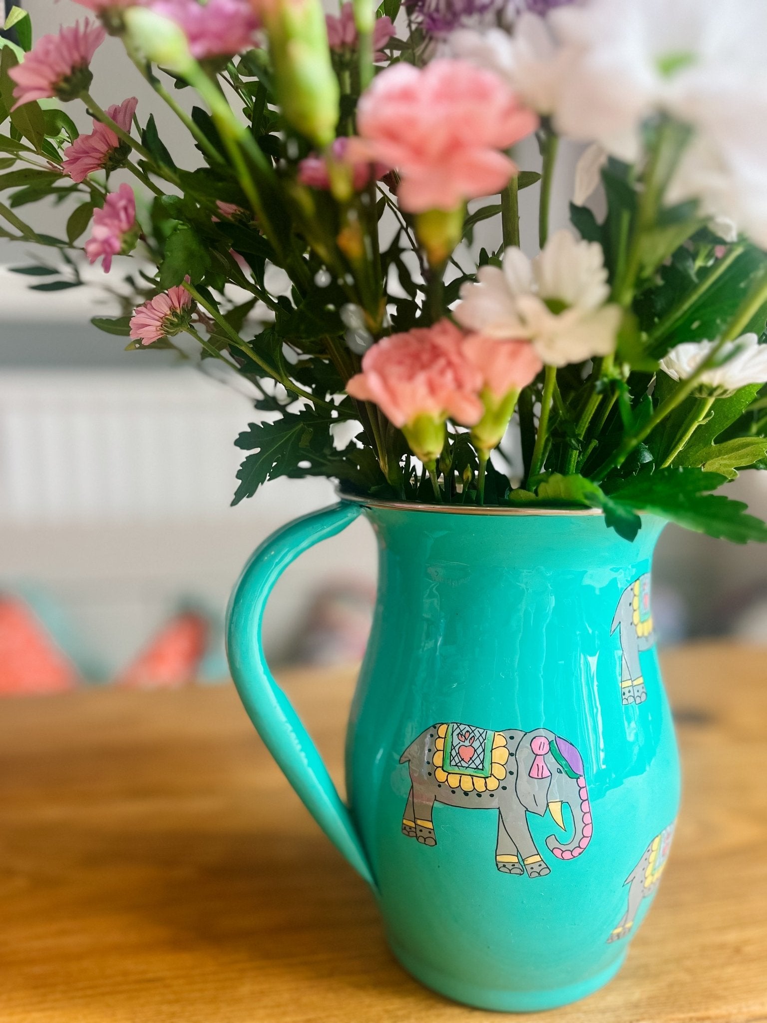 Green Enamel Jug | Indian Elephant - Bombaby