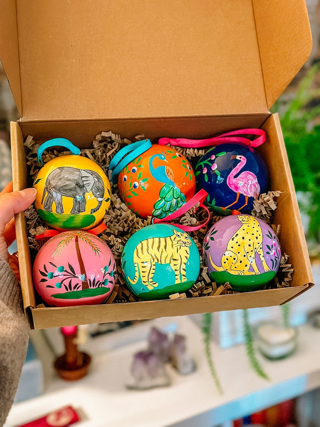 Hand - Painted Christmas Baubles | Made in Kashmir - Bombaby