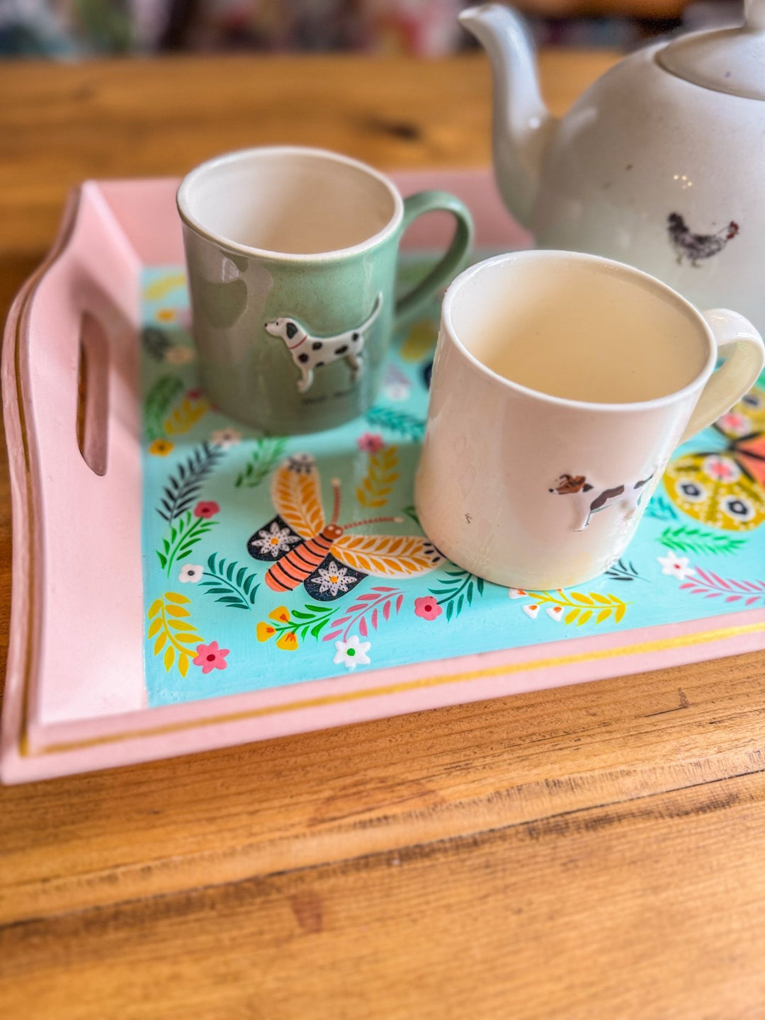 Hand - painted Tray | Butterflies & Blooms - Bombaby