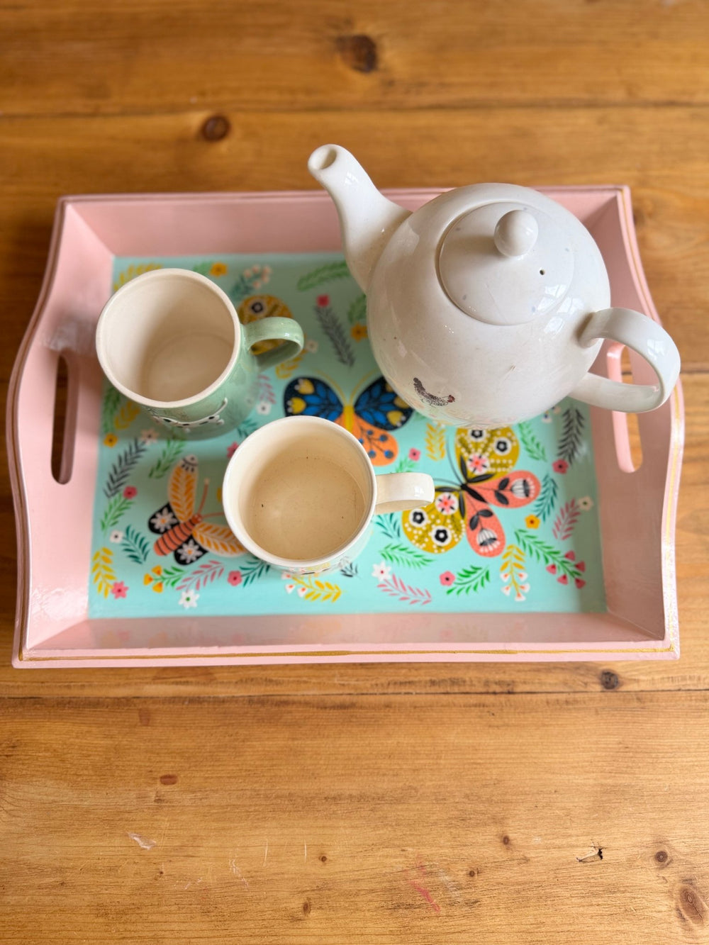 Hand - painted Tray | Butterflies & Blooms - Bombaby