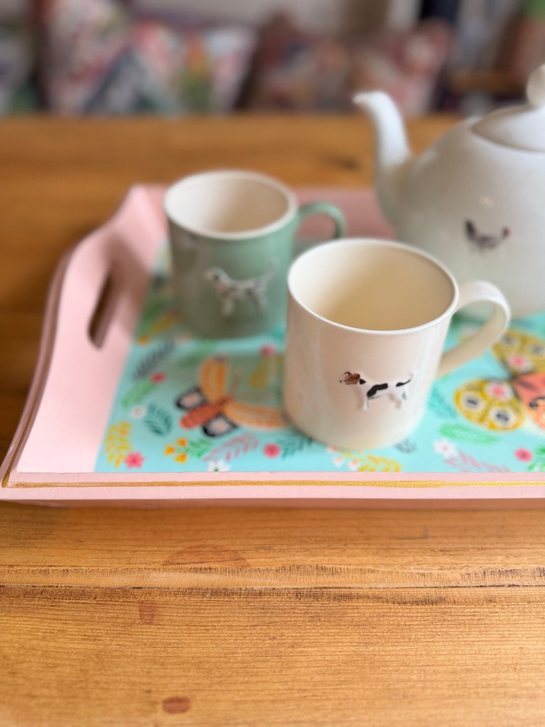 Hand - painted Tray | Butterflies & Blooms - Bombaby