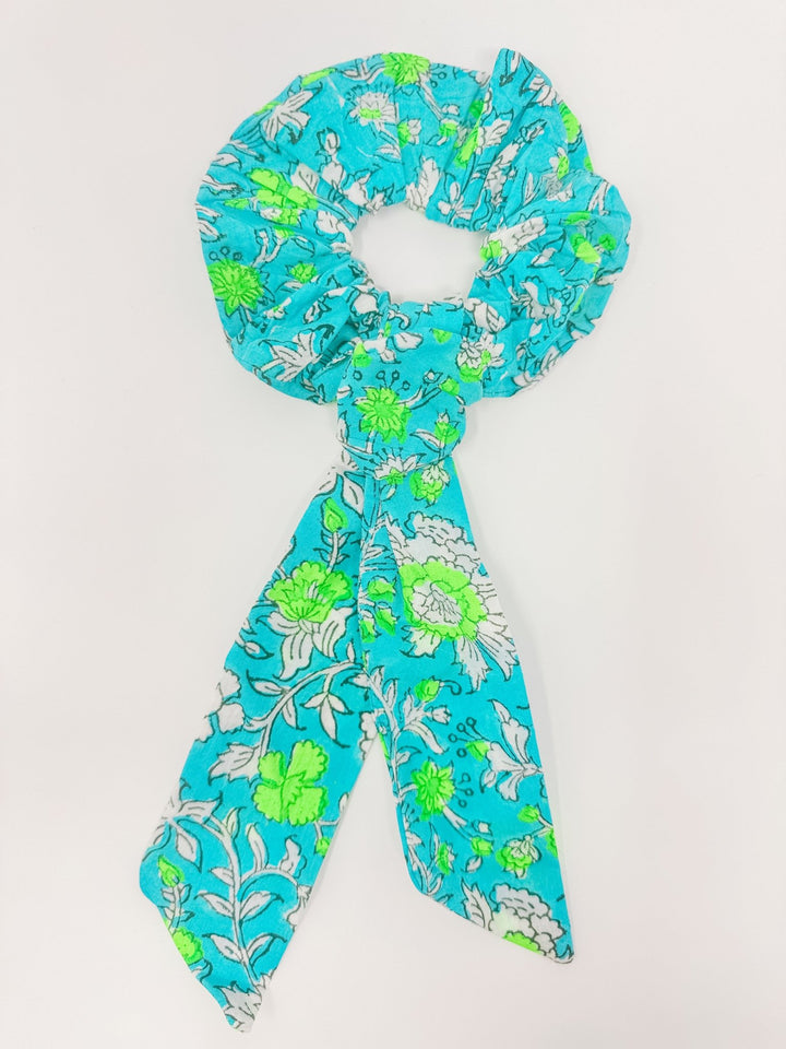 Handmade Block Print Cotton Scrunchies - Bombaby