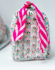 Handmade Block Print Quilted Wash Bag | Dottie - Bombaby