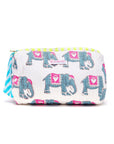 Handmade Block Print Quilted Wash Bag | Elephantasy - Bombaby